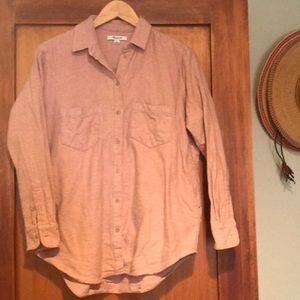 Madewell pink flannel button down